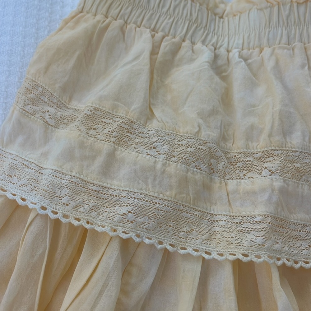 LoveShackFancy Yellow Ruffled Mini Skirt - Picture 2 of 5